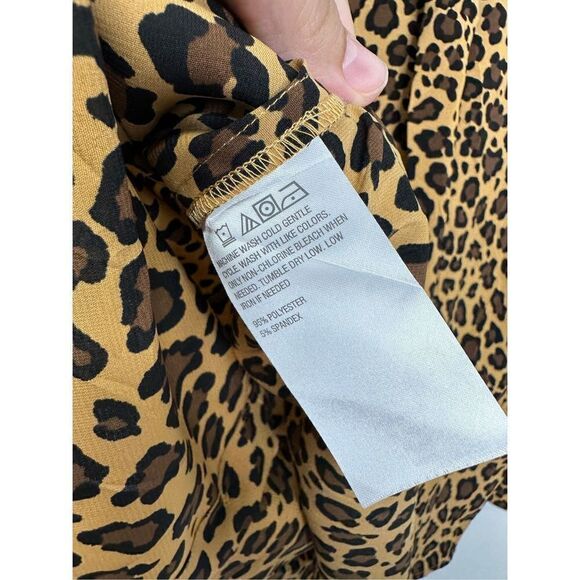 Motto Button Front Womens Animal Print Shirt Long Sleeve Size 8 - Picture 8 of 8